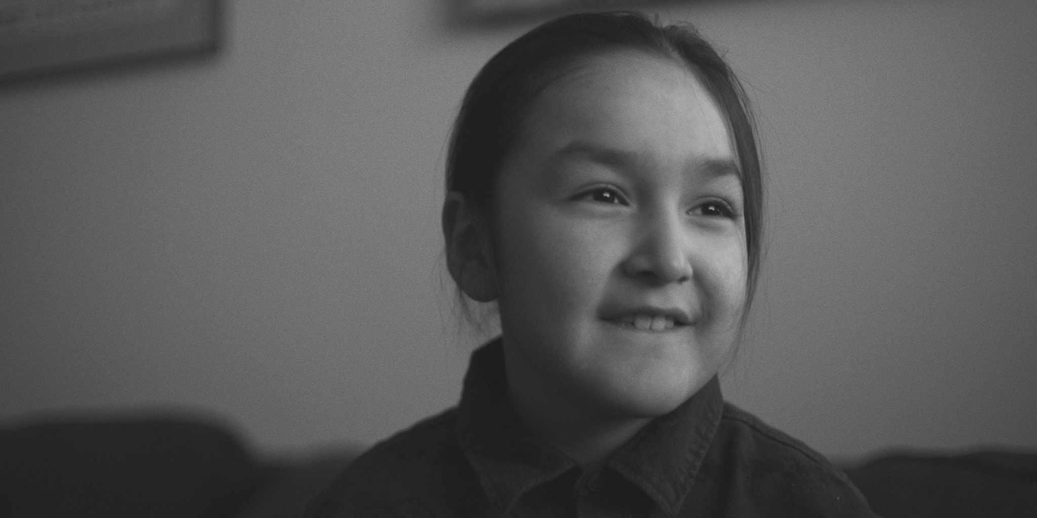 Greyscale photo of a child