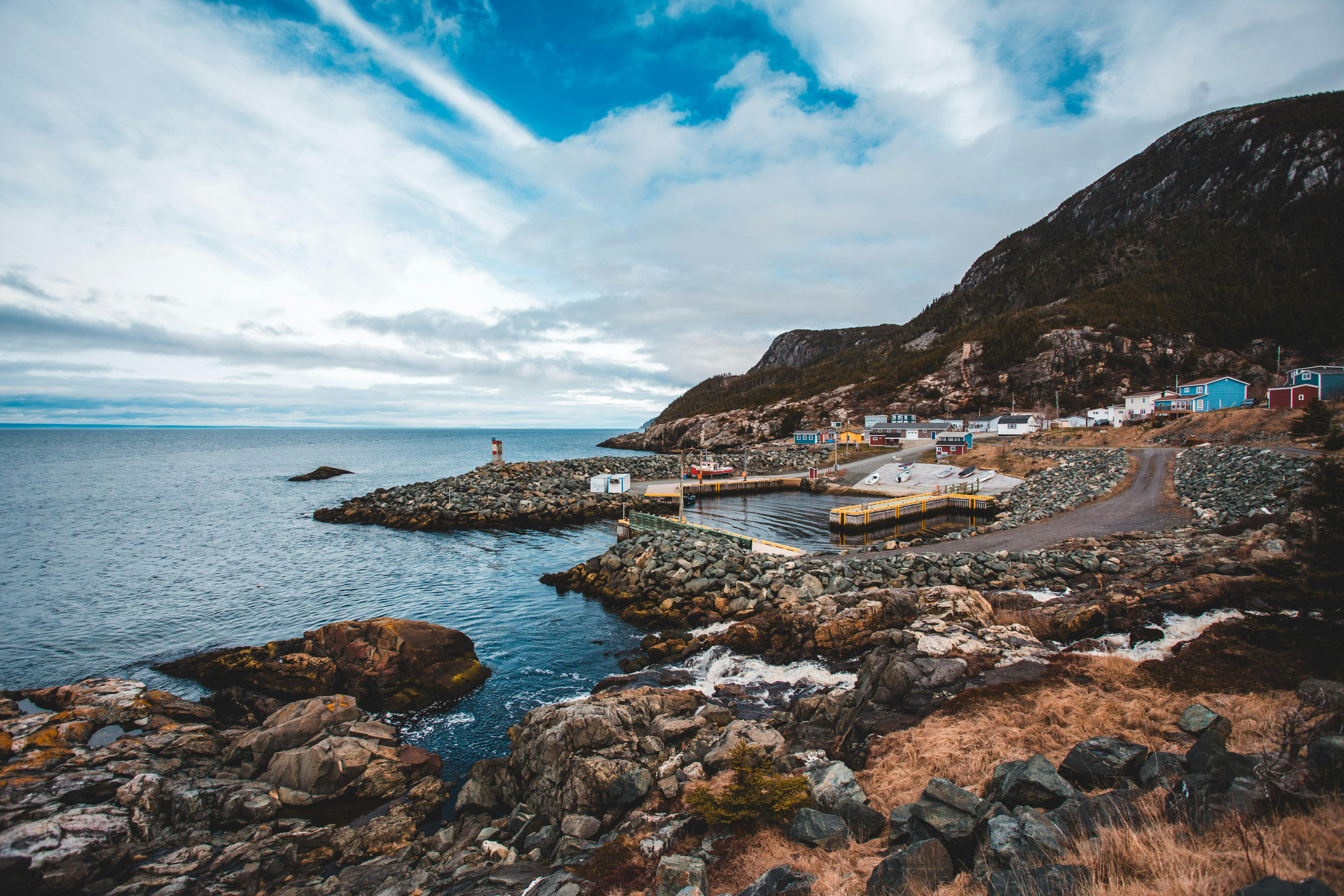 A small town on a rocky coastline