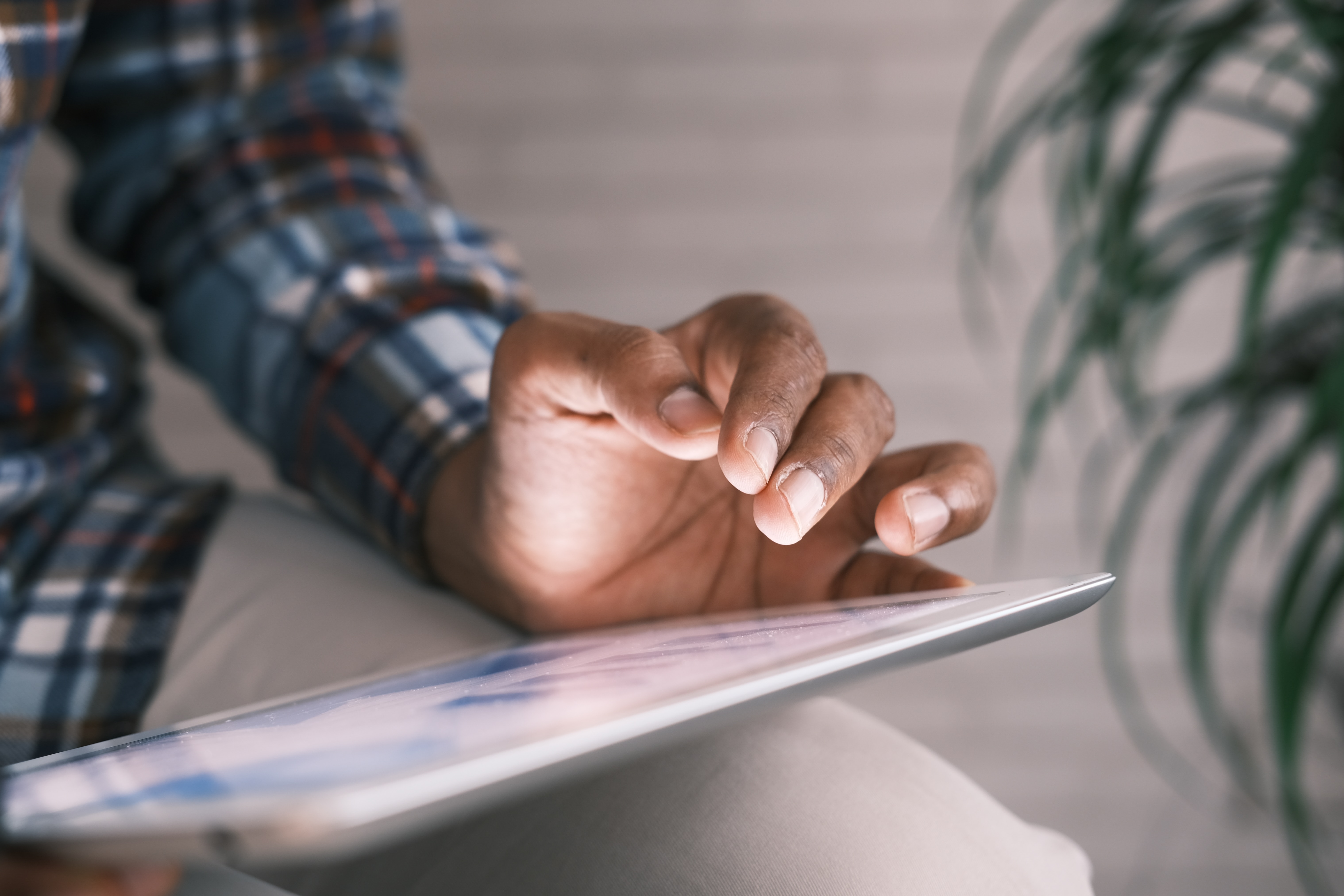 A person using a tablet