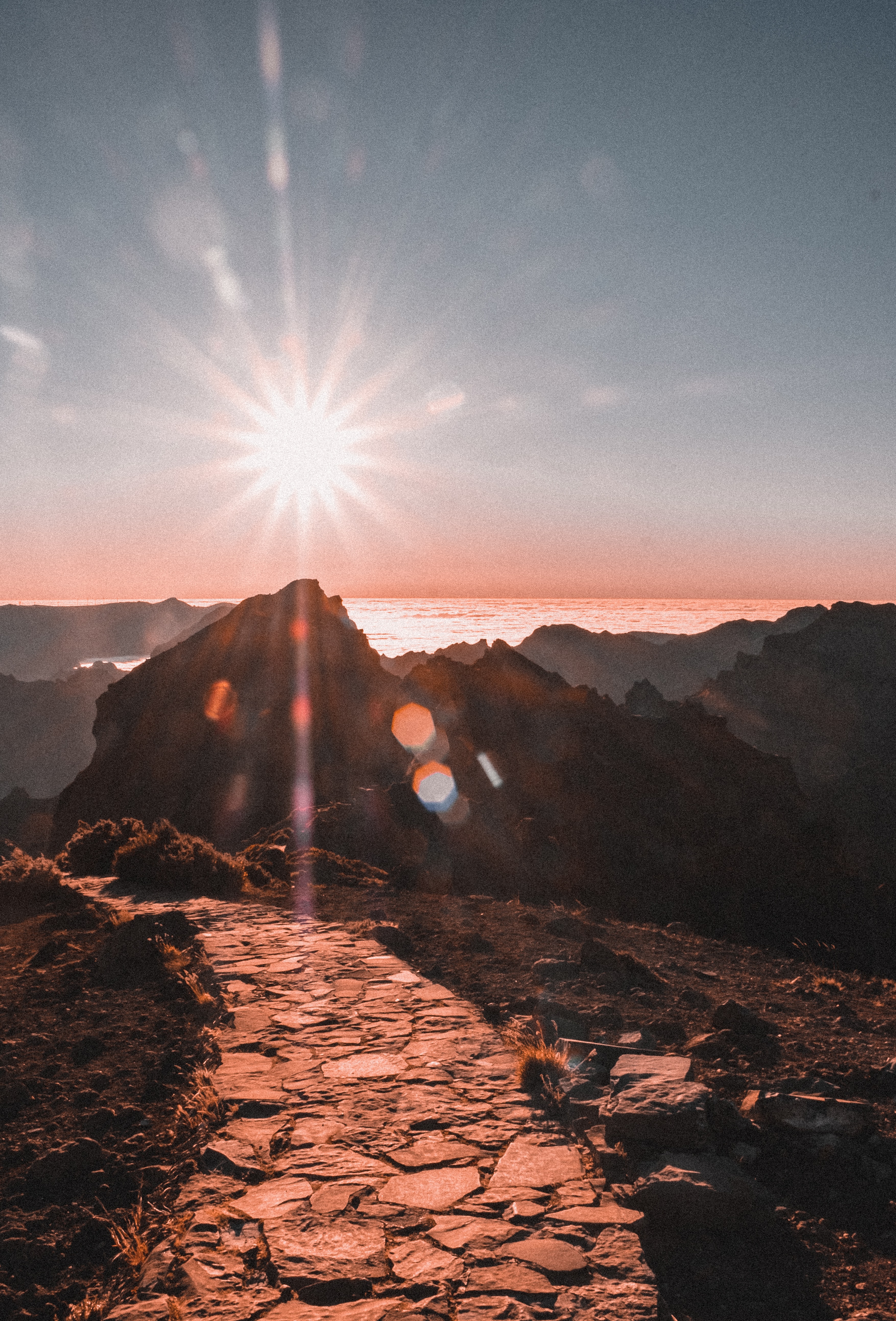 sunset over a rocky shore