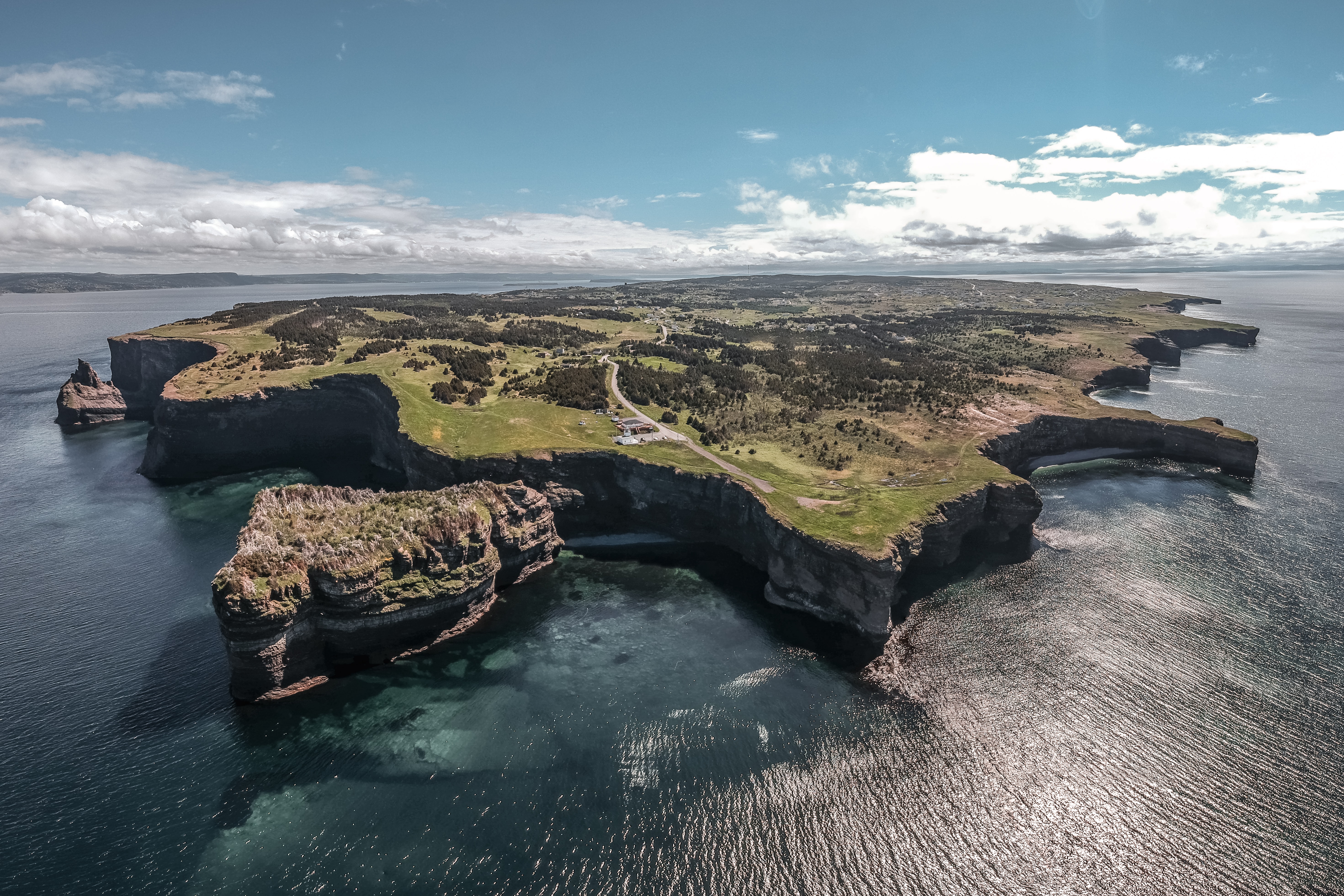 An aerial view of Bell Island, Newfoundland