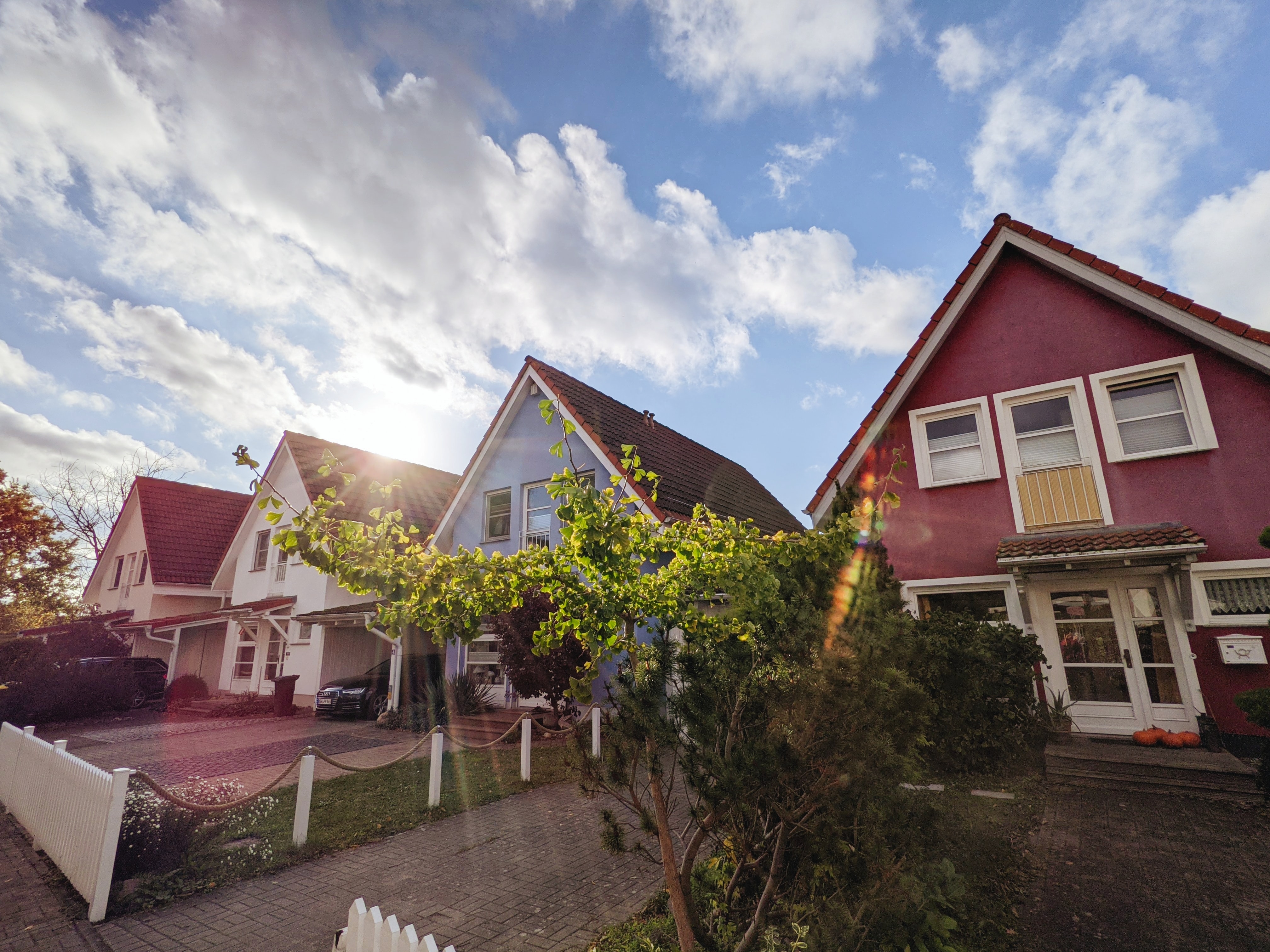 Row houses on a sunny day